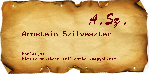 Arnstein Szilveszter névjegykártya